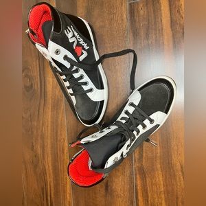 Love Moschino Leather High Top Sneaker Black and Red EU39 US 9